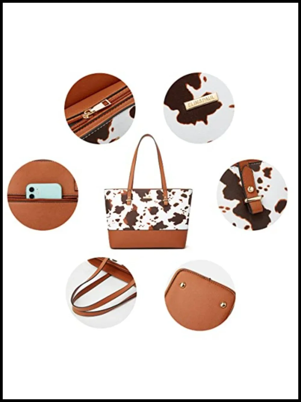 Faux Leather Satchel Tote Handbag Set with Wallet Clutch Card Holder